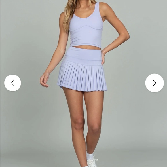 GOLDHINGE LAVENDER FIELDS PLEATED TENNIS SKIRT - Picture 4 of 10